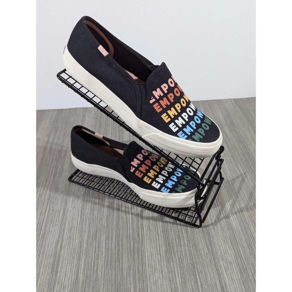 Keds Empower Sneakers Shoes Womens Size 9 Black Canvas Slip On Platform Skate